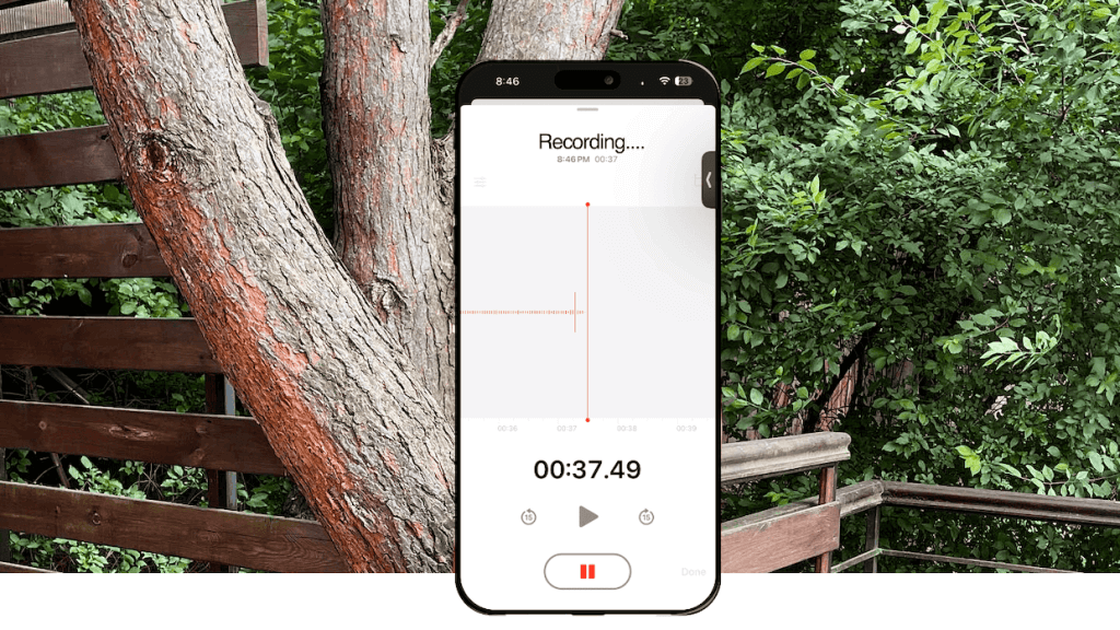 Iphone recording a phone conversation.